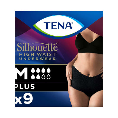 Boots TENA Silhouette Plus High Waist Black Incontinence Pants Medium 9 Pack- Buy online at McGrocer