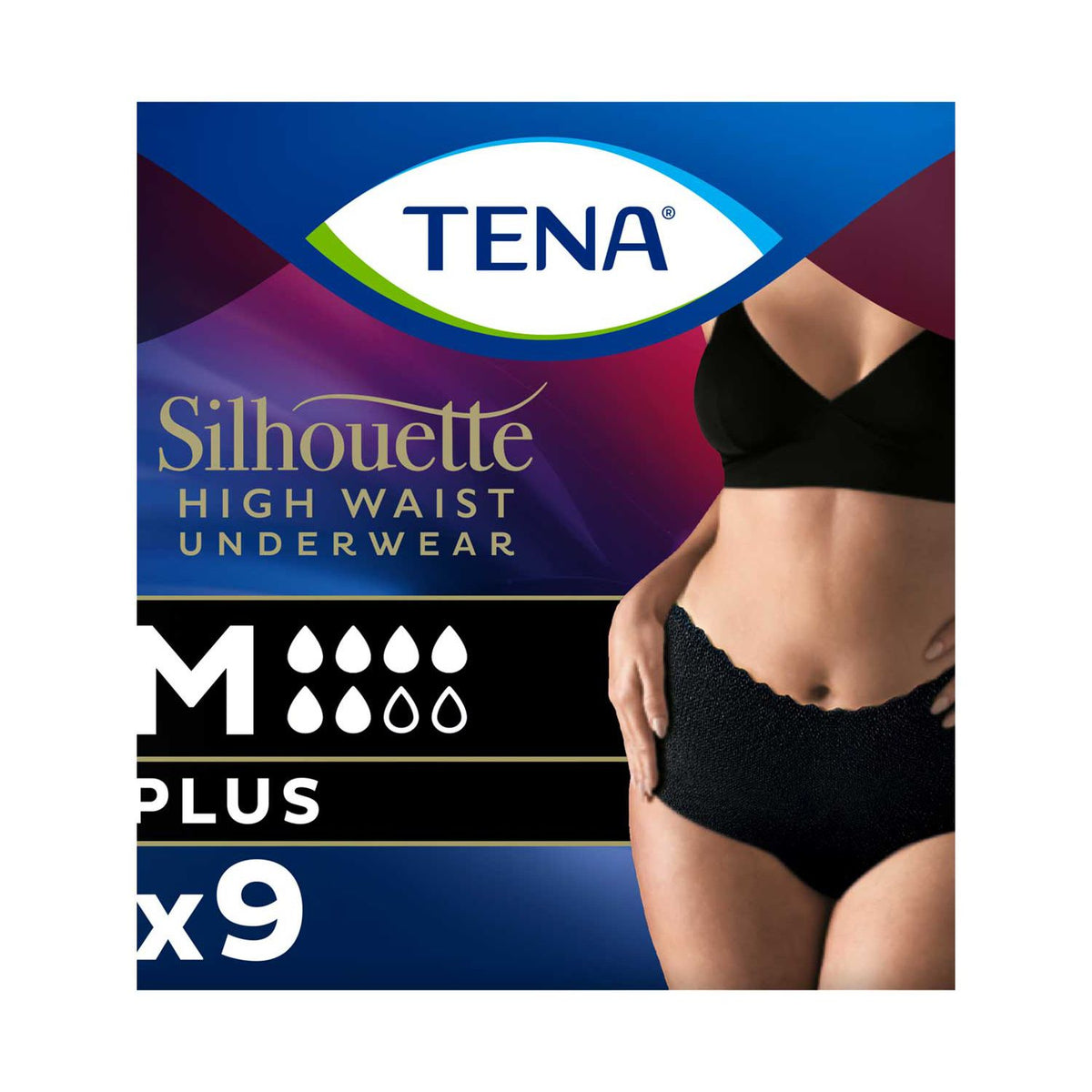 TENA incontinence pants Silhouette Plus high waist Medium 9s (British brand)
