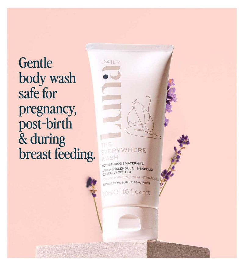 Luna Motherhood Everywhere Body Wash 50ml, imported from the UK