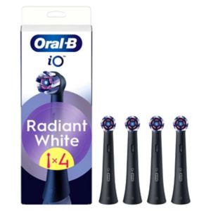 Oral-B iO Radiant White Black Toothbrush Replacement Heads x4 Pack