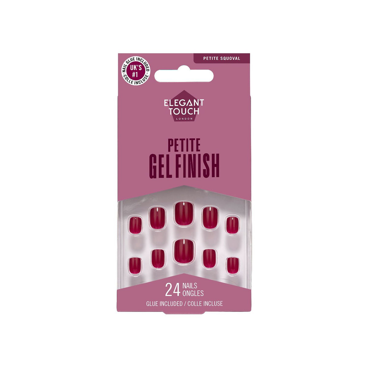 Elegant Touch petite false nails Cherry Wine, UK version