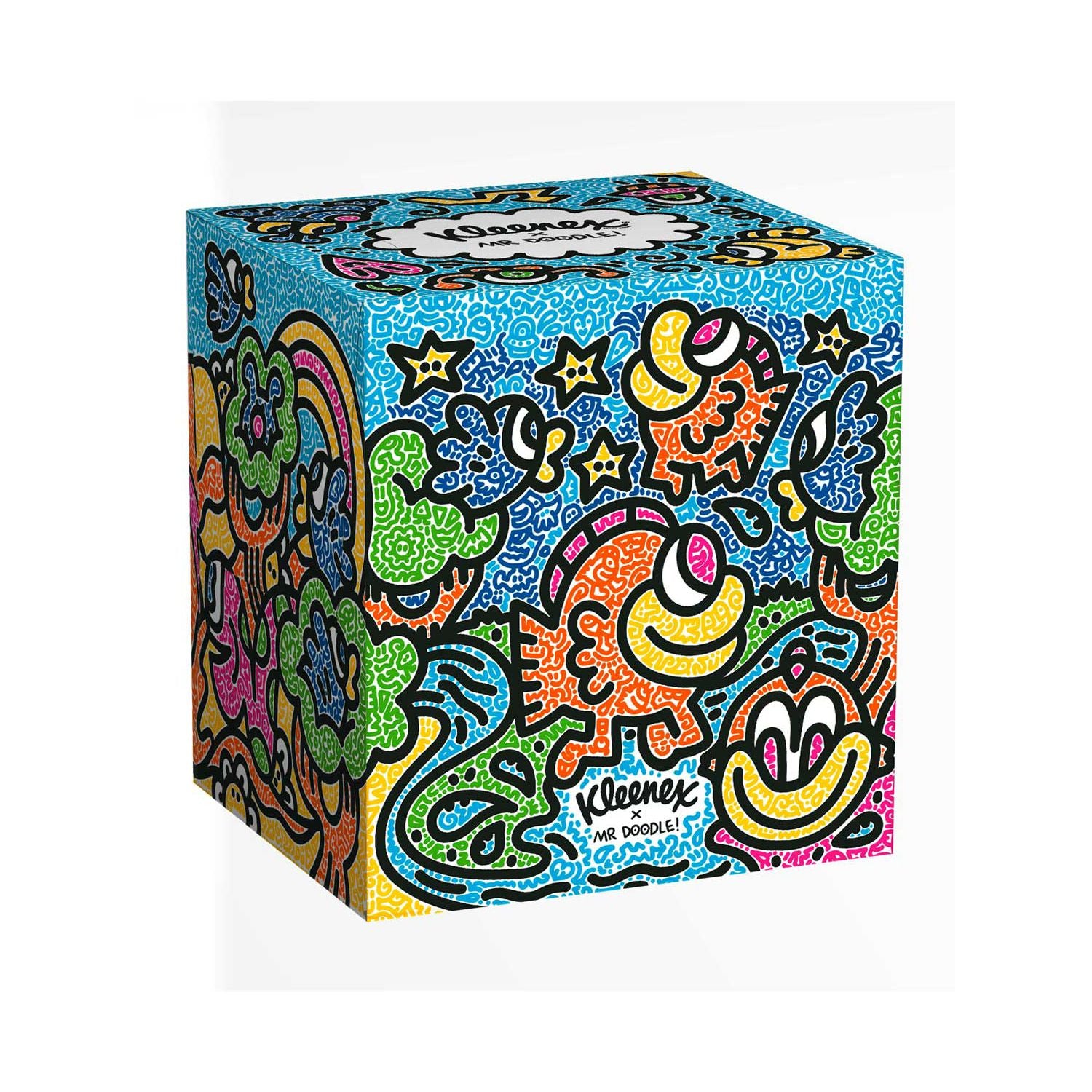 Kleenex Mr Doodle tissue box design cube tissues, UK version