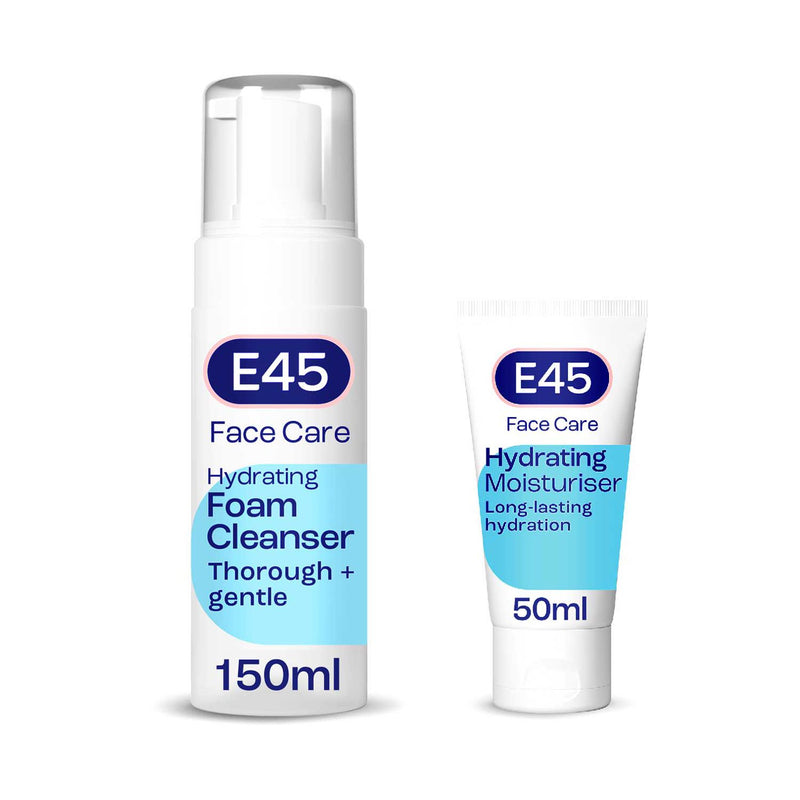 E45 face bundle with moisturiser and cleanser, imported from the UK
