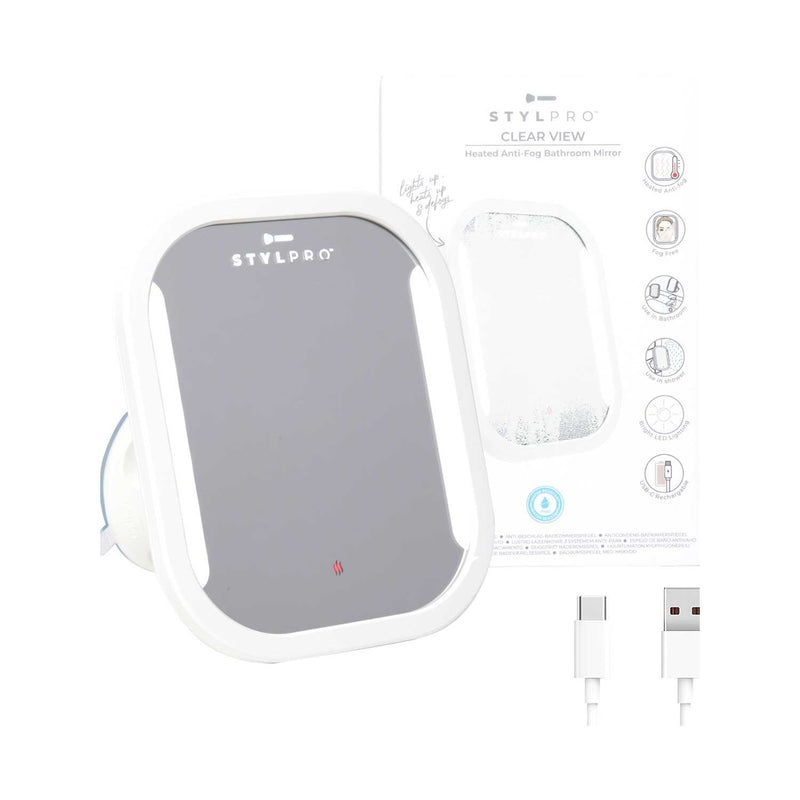 STYLPRO heated anti-fog bathroom mirror, imported from the UK