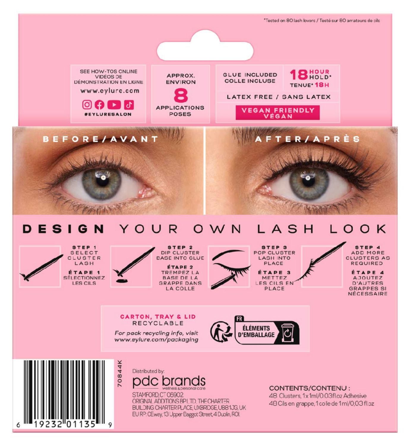 Eylure Natural Cluster Kit false lashes, imported from the UK