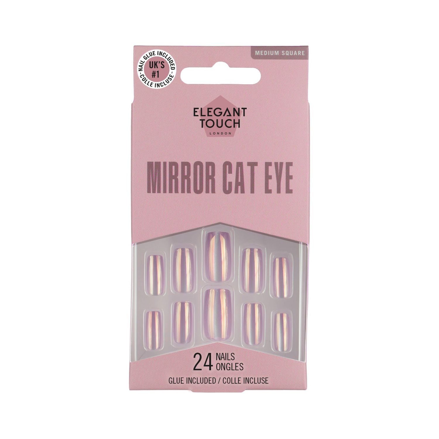 Elegant Touch Magic Mirror Nails medium square (British brand)