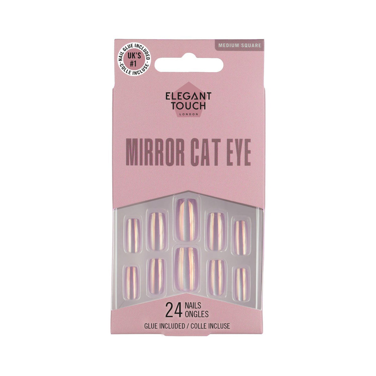 Elegant Touch Magic Mirror Nails medium square (British brand)