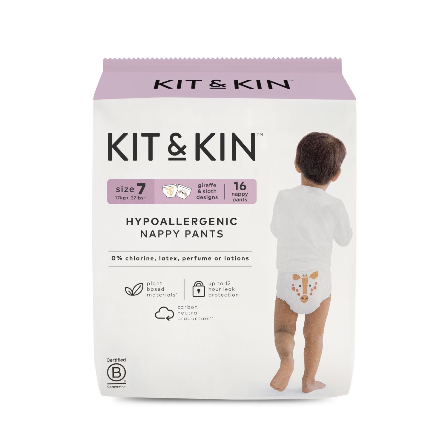 Kit & Kin hypoallergenic nappy pants size 7 16 pack (British brand)