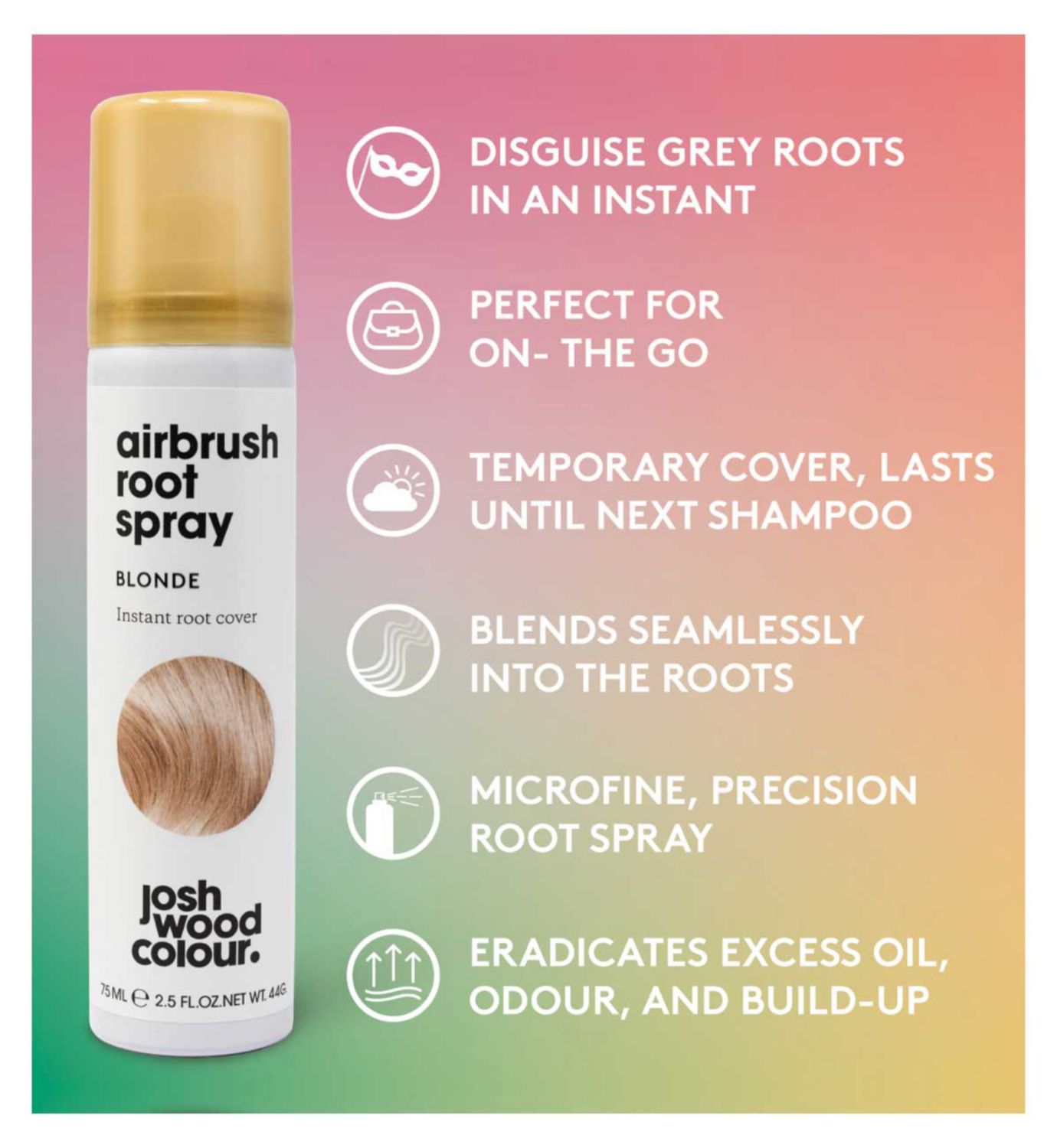 Josh Wood Colour root spray blonde 75ml, imported from the UK