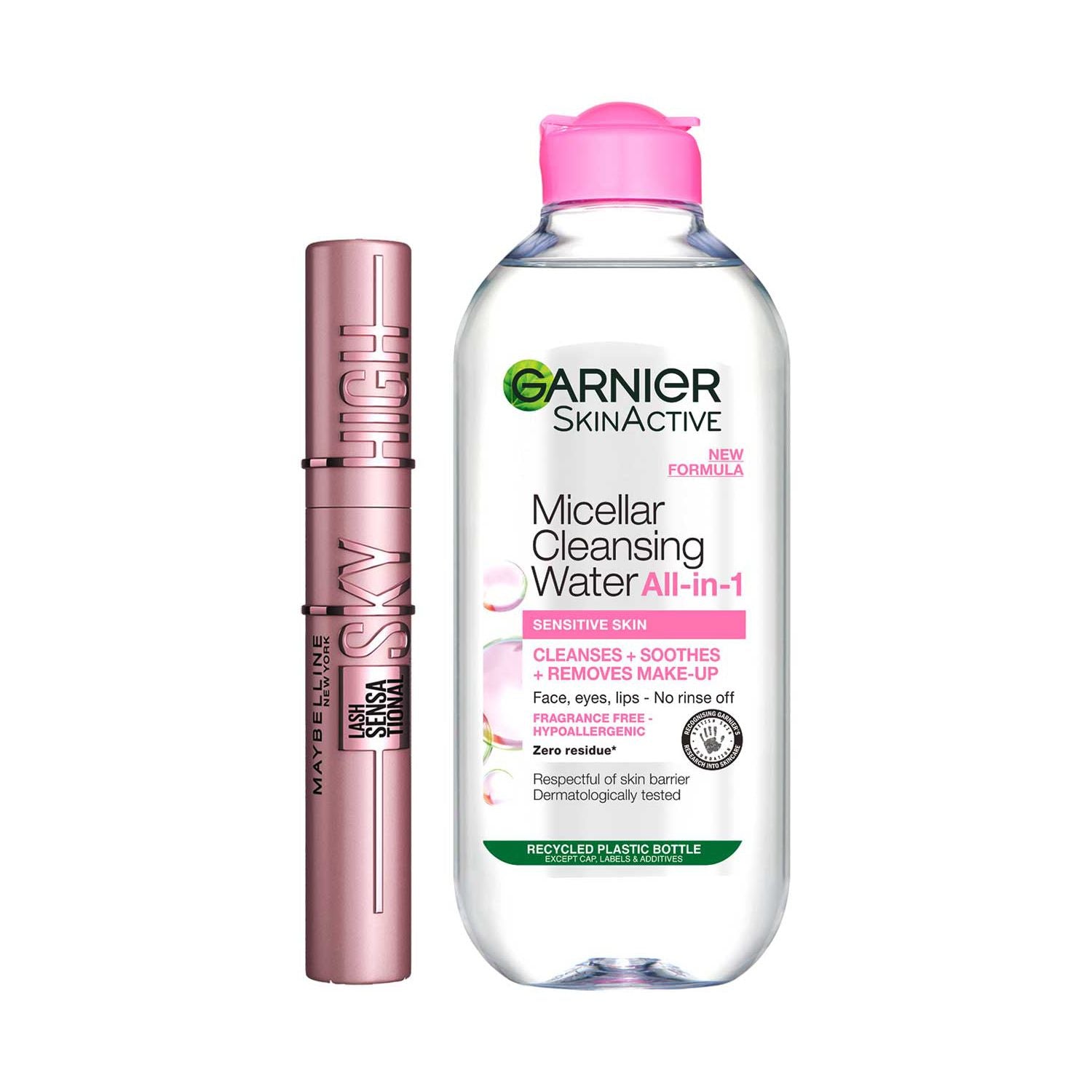 Garnier Micellar Water 400ml and Maybelline Sky High Mascara bundle, UK version