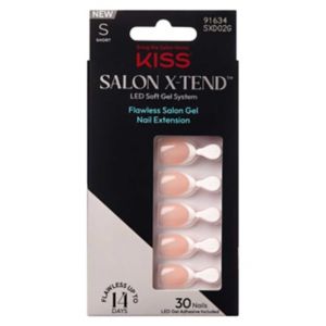 Capsules pour ongles KISS Salon X-Tend blanches, courtes, amande, 34 unités