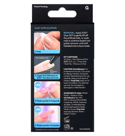 KISS Salon X-Tend Gel Nails Solid Lavender Coffin Long 34 Ct