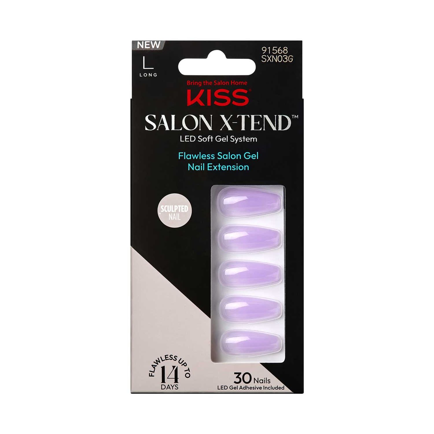 KISS Salon X-Tend Nails Gimme 34 ct purple tips, UK version