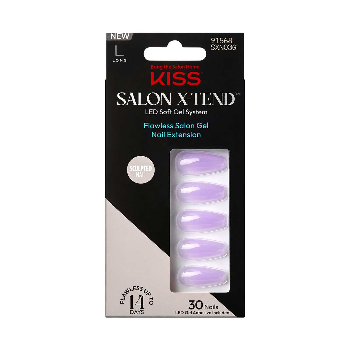 KISS Salon X-Tend Nails Gimme 34 ct purple tips, UK version