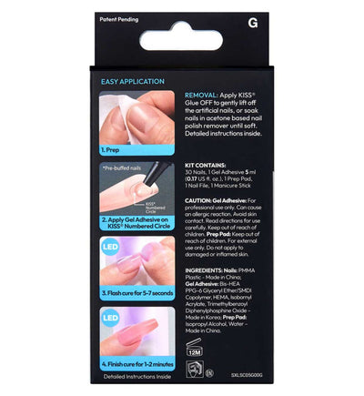 KISS Salon X-Tend Soft Gel Nail Tips Solid White Short Oval 34 Count