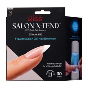 KISS Salon X-Tend Soft Gel System Pure White nail extensions 36 Ct (British brand)