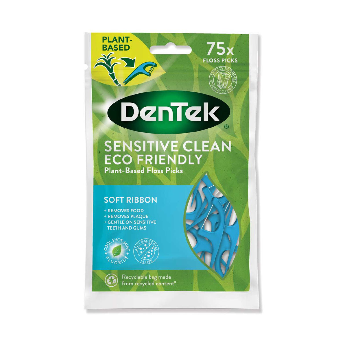 DenTek eco sensitive floss picks 75s - British product