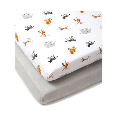 Boots Clair de Lune 2 Pack Jungle Dream Cot Bed Fitted Sheets 140 x 70 cm- Buy online at McGrocer
