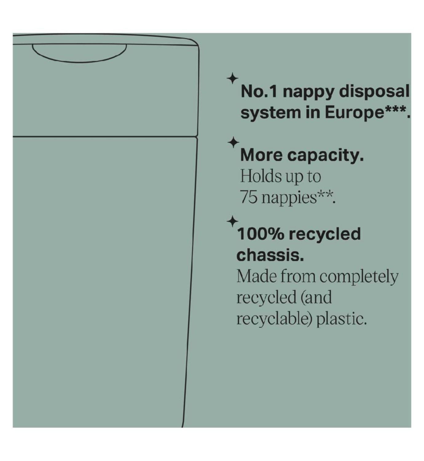 Tommee Tippee Twist & Click XL nappy bin (British brand)