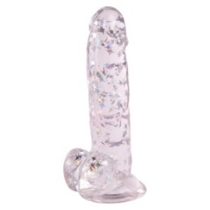 Ann Summers Silver Star Glitter Dildo with Suction Cup Base