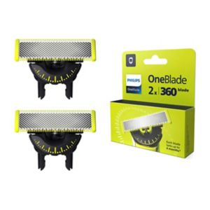 Philips OneBlade 360 replacement blades 2 pack, imported from the UK