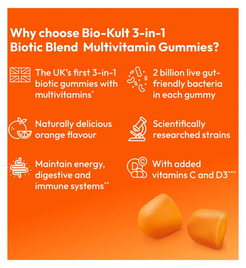 Bio-Kult probiotic gummies orange flavour 30 count - British product