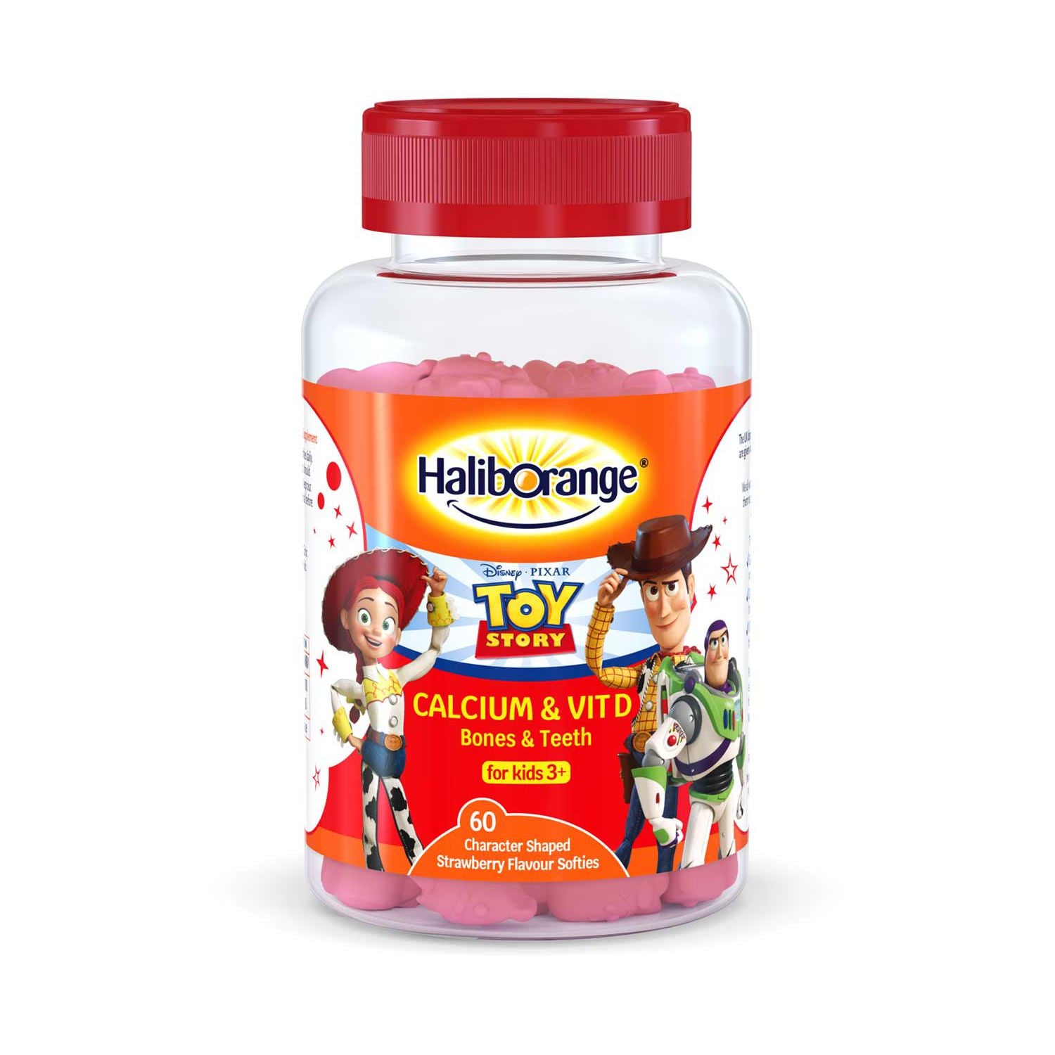 Haliborange calcium and vitamin D softies 60 strawberry flavour - British product