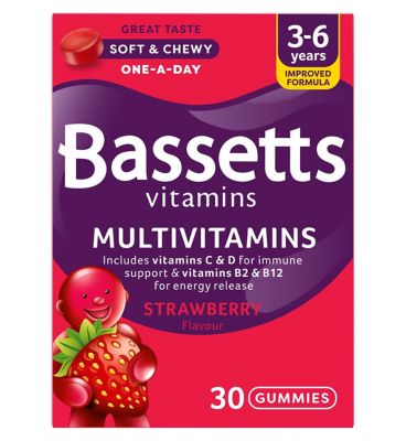 Bassetts Strawberry Flavour Multivitamins 3-6 Years - 30 Pack