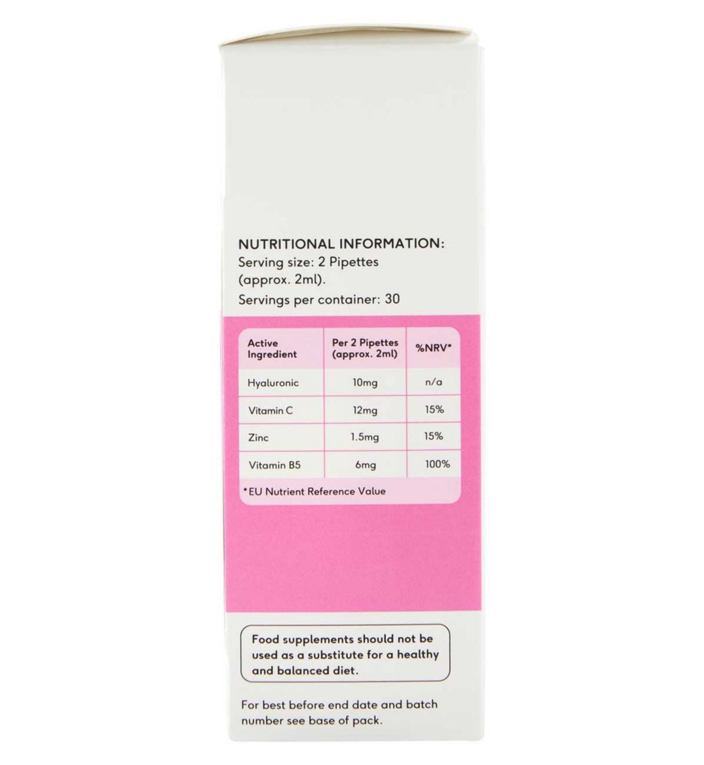 Beauty Dropz Hyaluronic Oral Skincare Vitamin Drops 60ml