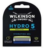 Wilkinson Sword Hydro 5 Sensitive Mens Razor Blade Refills x 4