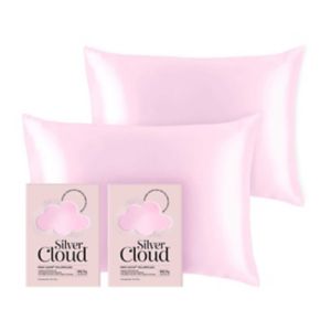 Silver Cloud Pink Satin Pillowcases Twin Pack 50x75cm