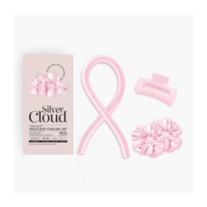Silver Cloud pink heatless hair curler set (British brand)