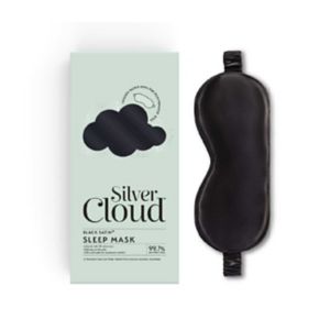 Silver Cloud Schwarze Satin-Schlafmaske
