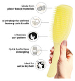 Tangle Teezer detangler brush curly to coily pastel lemon (British brand)