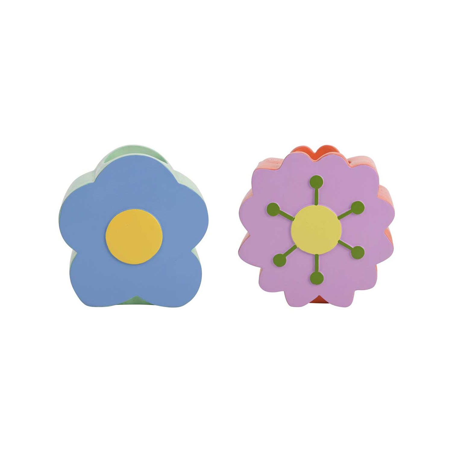Raspberry Blossom flower candle holders 2 pack - British product