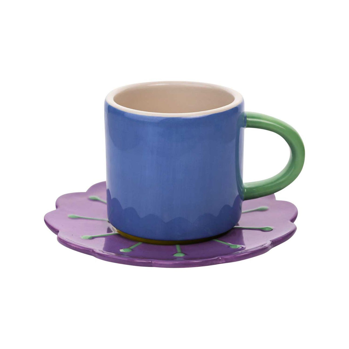 Raspberry Blossom blue mug and coaster set, imported from the UK