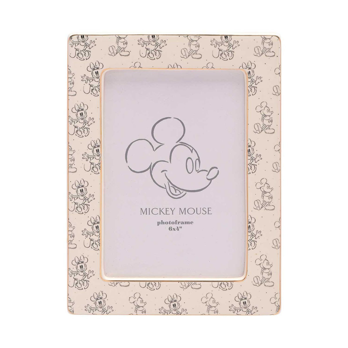 Disney Mickey Minnie ceramic photo frame 4x6 inch, UK version