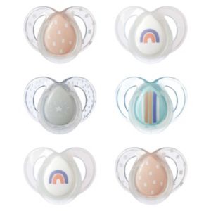 Tommee Tippee Night Time Soother, 6-18m, 6 Pack, Glow in The dark Soothers, Pink & Multi