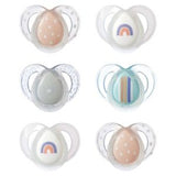 Tommee Tippee Night Time Soother, 6-18m, 6 Pack, Glow in The dark Soothers, Pink & Multi