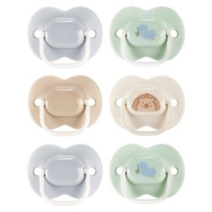 Tommee Tippee Soothers Symmetrical Blue Neutrals 6 Pack (British brand)