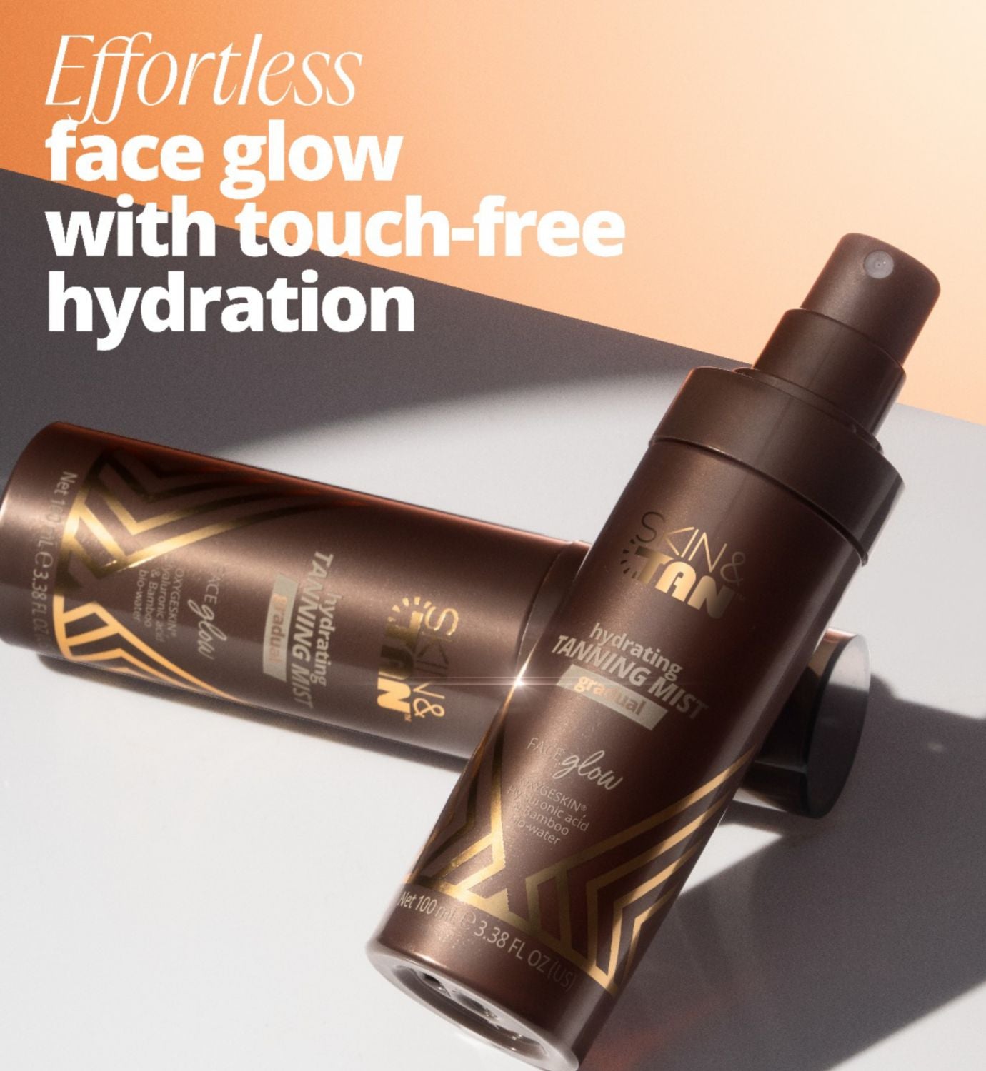 SKIN & TAN Face Glow Hydrating Tanning Mist 100ml (British brand)