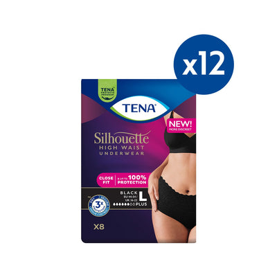 Boots Tena Silhouette Pants Plus Large High Waist Black 8s (12 Pack)- Buy online at McGrocer