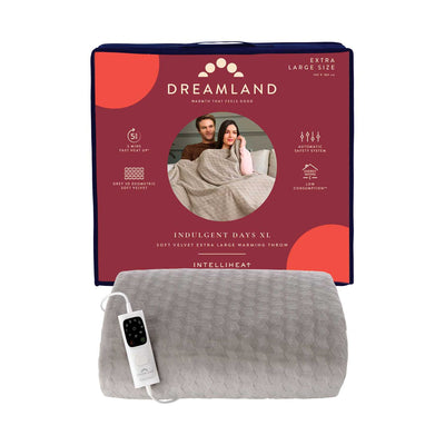 Boots Dreamland Indulgent Days XL Electric Throw Geometric Grey 140x180cm- Buy online at McGrocer