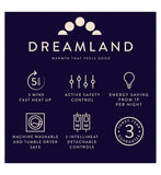 Dreamland electric underblanket king dual control 200x150cm, imported from the UK