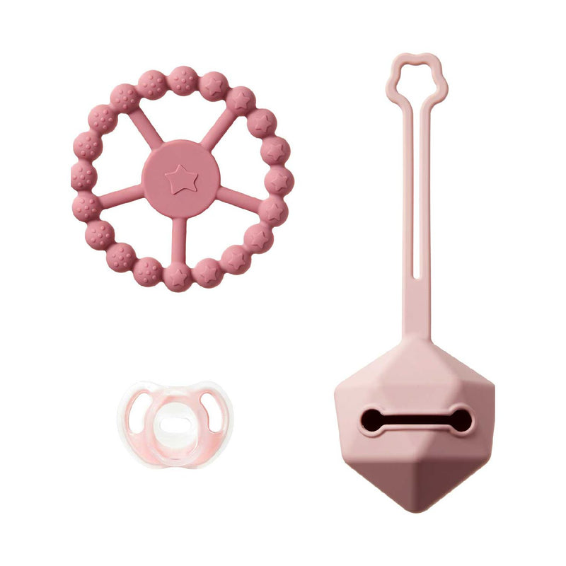 Tommee Tippee pink silicone comfort gift set, imported from the UK