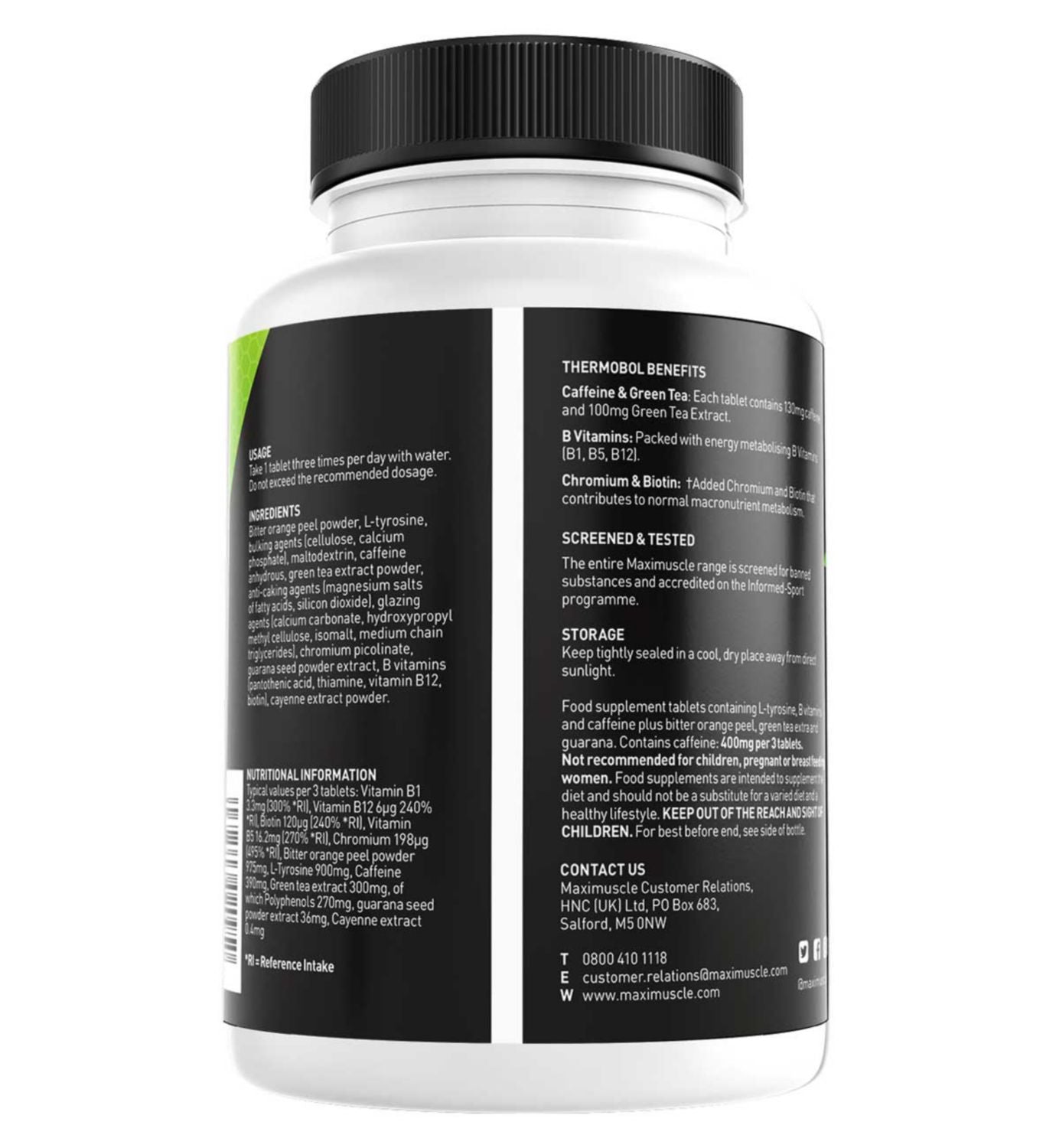 Maxi Nutrition Thermobol fat metaboliser tablets 90s, imported from the UK