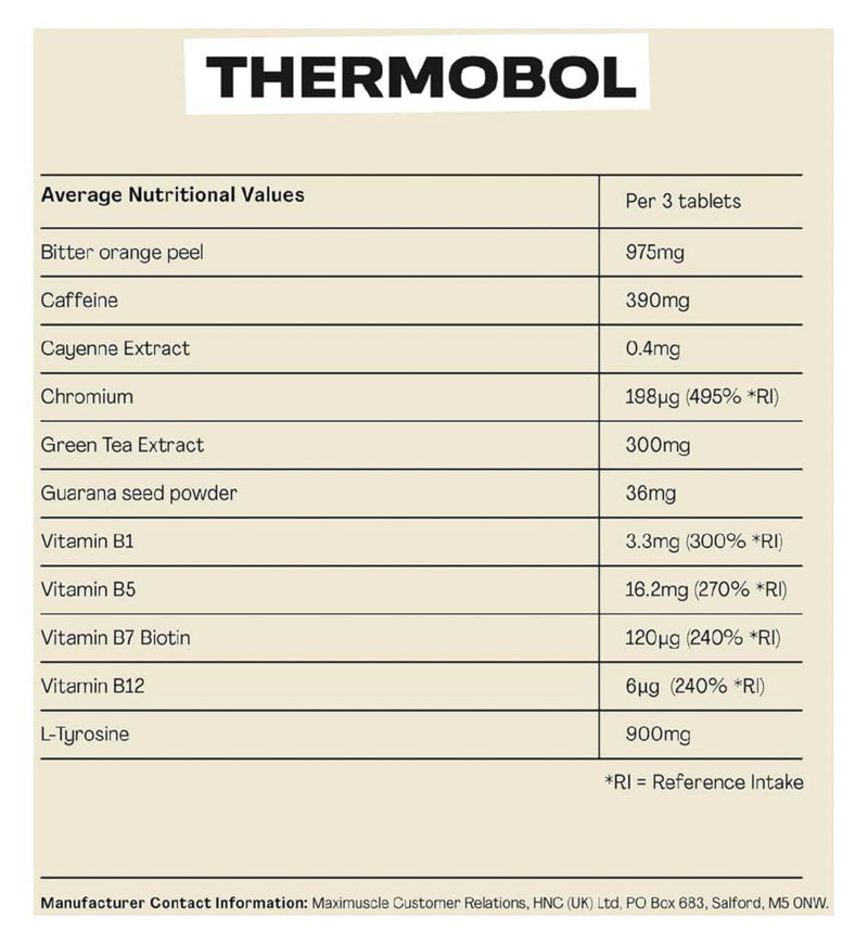Maxi Nutrition Thermobol fat metaboliser tablets 90s, imported from the UK