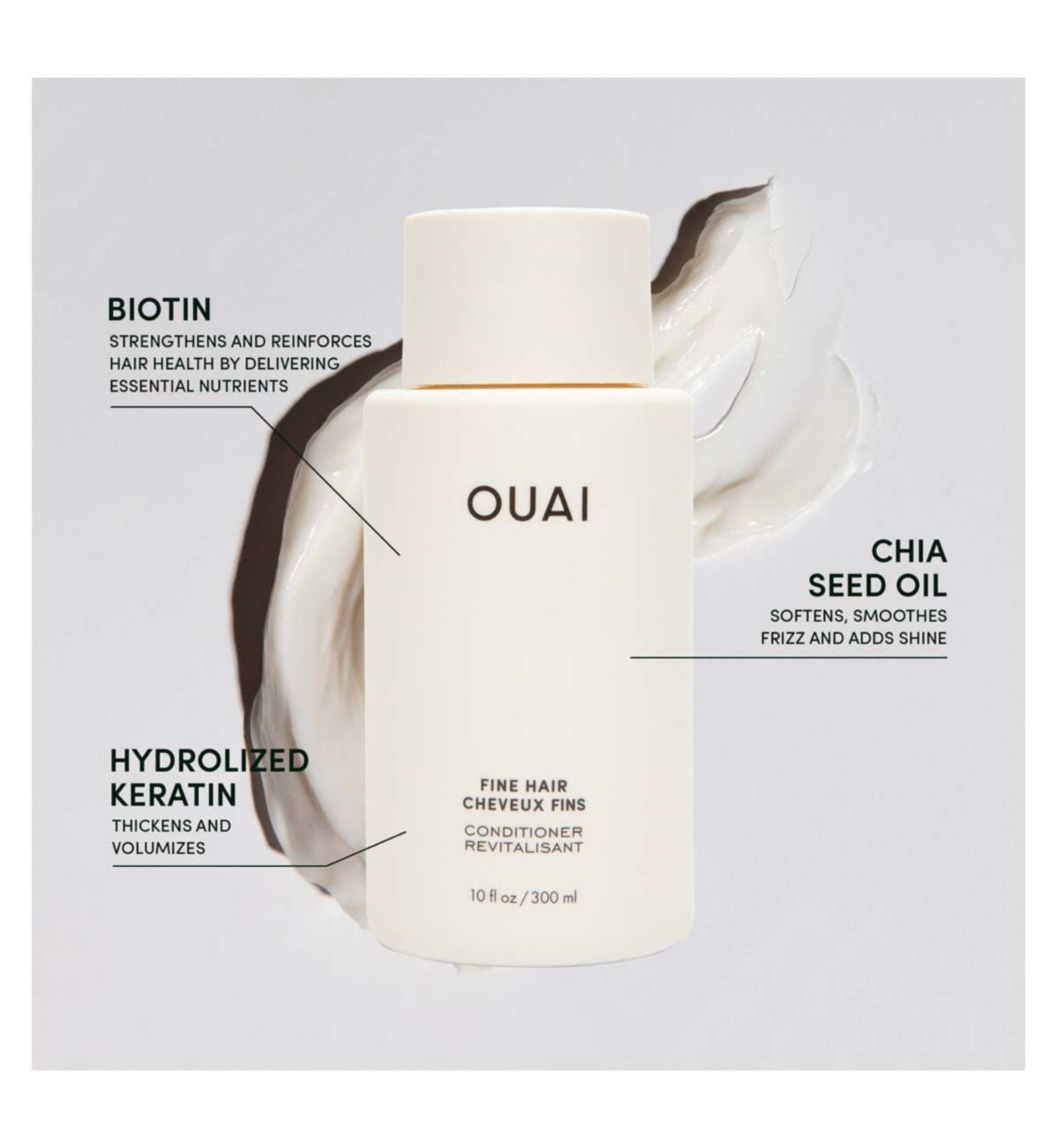 OUAI Fine Conditioner Travel Size 89ml, imported from the UK