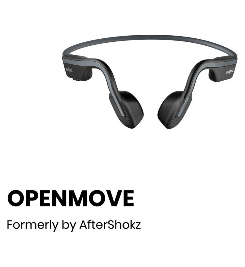 Shokz bone conduction sports headphones in grey - British product