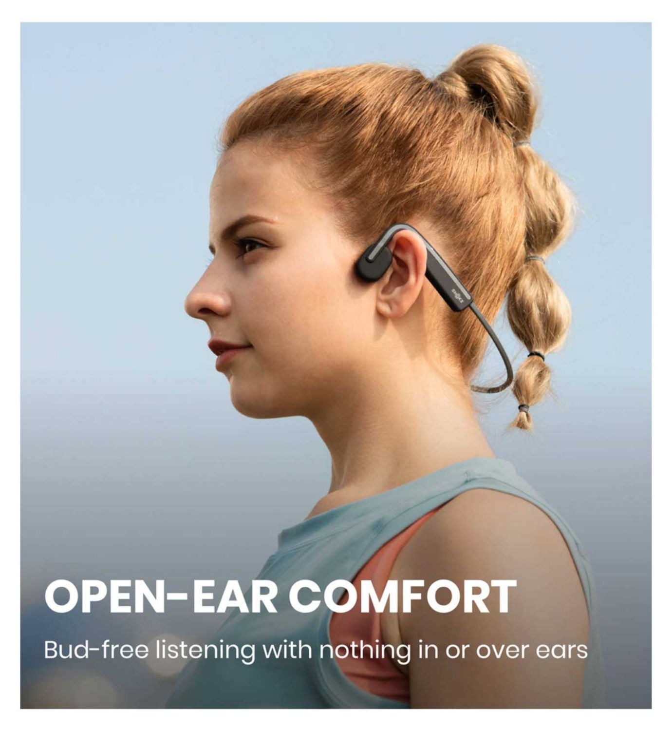 Shokz bone conduction sports headphones in grey - British product